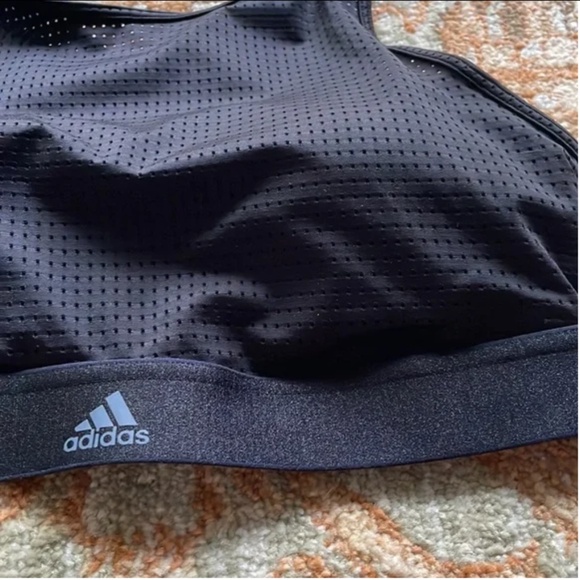Adidas Womens Training Halter Bra / Compression Crop Top With Strapy Cutout Back - Picture 6 of 12